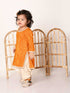 Girl's Yellow Bandhni Print Kurta And Patiala Set